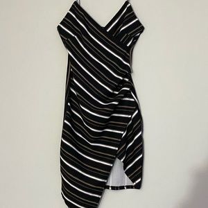 Striped Asymmetrical Mini Dress